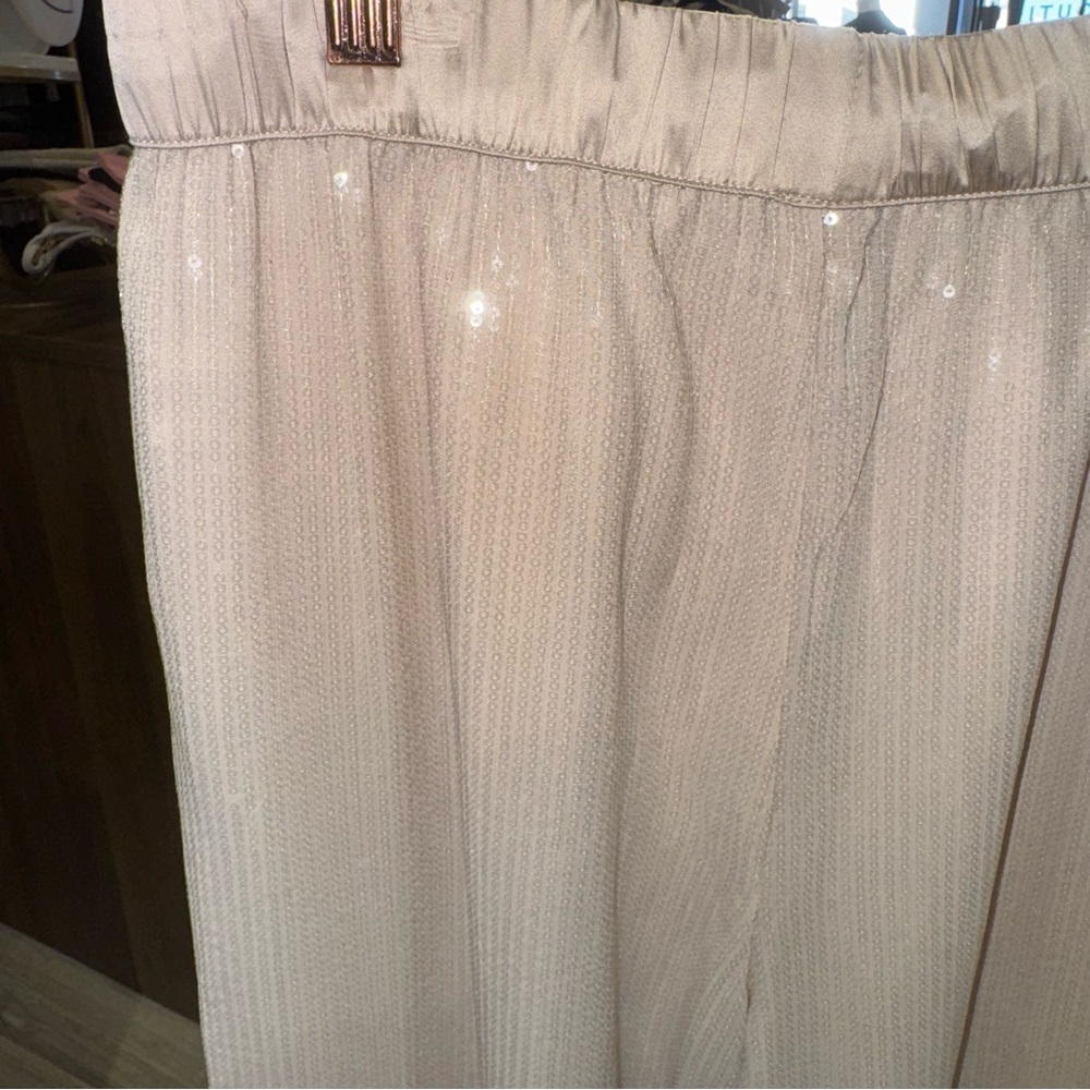 Cream Sequin Pants